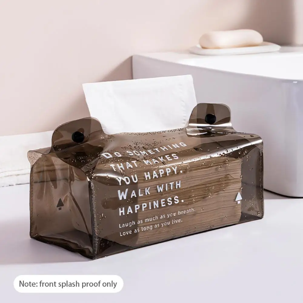

Facial Tissue Dispenser Box Cover Holder Clear PVC Rectangle Napkin Organizer For Bathroom Kitchen Office Napkin Organizer Case