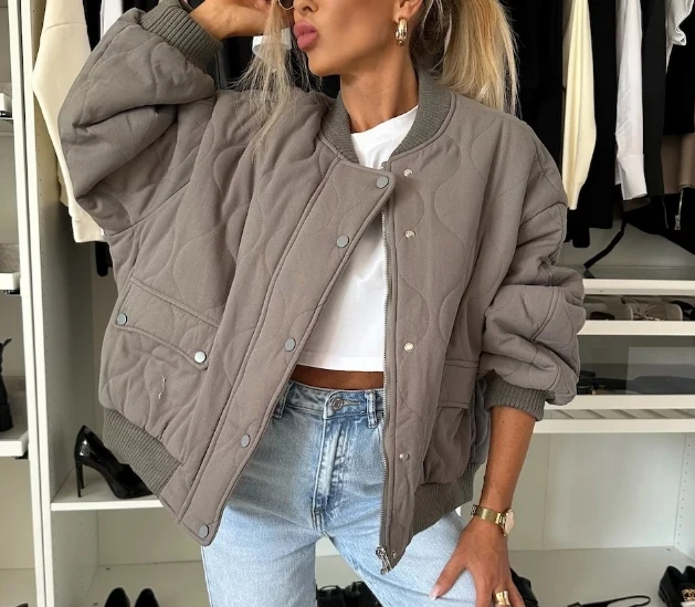 Зимние женские пальто 2024 однотонные пуховики с длинным рукавом Повседневная