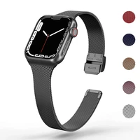 stainless steel strap for apple watch 7 band 44mm 40mm 38mm 42mm fine smartwatch bracelet iwatch serie 3 4 5 6 se 7 45mm 41mm