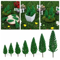 scale materials railroad decor buliding layout green scenery miniature model artificial cedar tree scene model