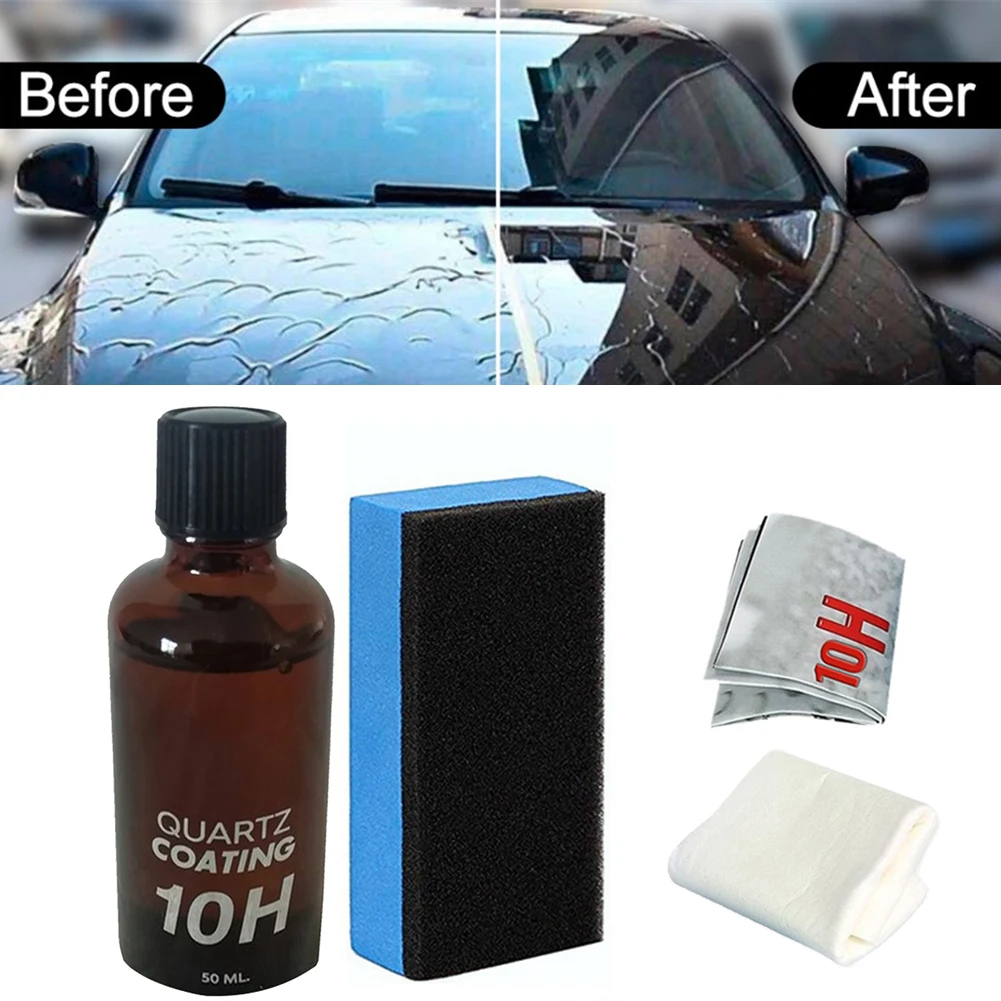 

10H Hardness High Gloss Ceramic 30ML Car Coating Kit Anti-scratch Car Polish Exterior Care Paint Sealant With Sponge