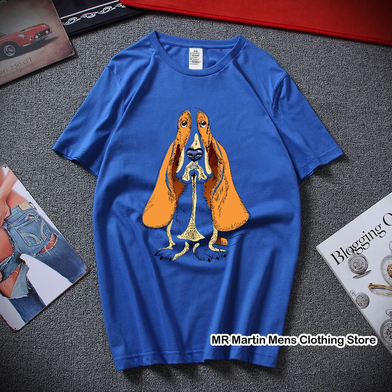 

Футболка мужская с забавным принтом, хлопок, короткий рукав, модная удобная универсальная уличная одежда, синий цвет, лето