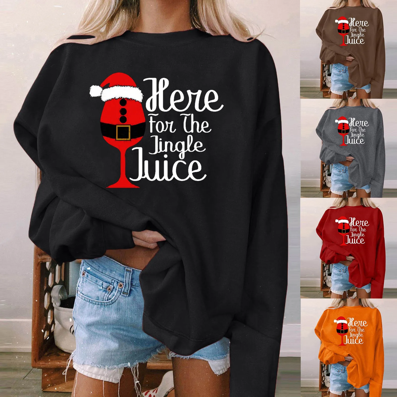 

Junior Outfit Tops For Womens Oversized Pullover Long Sleeve Sweatshirt Hoodie Sweater Teen Oversized Hood Sweatshirt Women