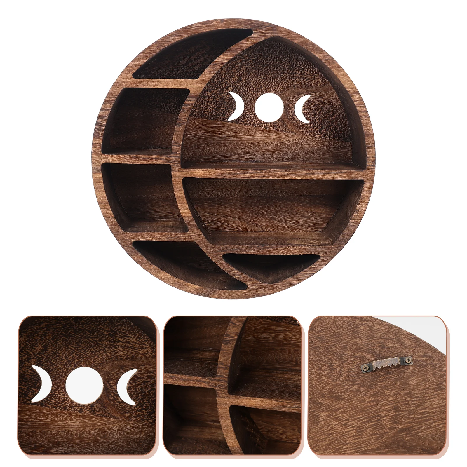 

Shelf Display Shelves Moon Decor Crystal Wall Wooden Bookshelf Picture Bathroom Aesthetic Altar Floating Cubby Boxround