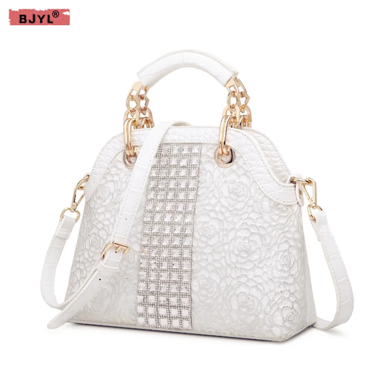 

2023 Роскошная модная женская сумочка со стразами, сумка через плечо из натуральной кожи с крокодиловым кружевом, женские сумки