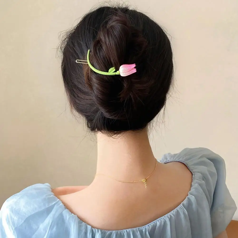 

Shark Clip Tulip Flower Reusable Decorative Flower Half Ball Lazy Hairpin Ladies Hairpin Christmas Gift