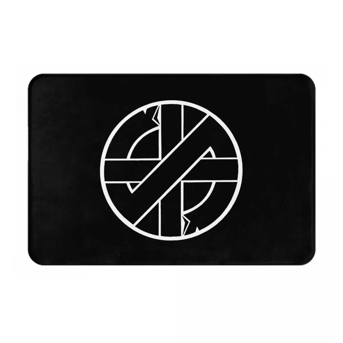 

Crass Symbol Punk Rock Sign Anarchy Bathroom Mat Door Mat Living Room Kitchen Rug Minimalistic design Dirty resistant non-slip