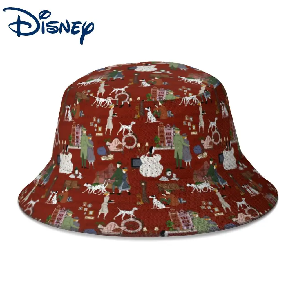 

Unisex 101 Dalmatians Red Puppy Bucket Hats Women Summer Sunscreen Panama Sun Cap Disney Men Streetwear Fishing Fisherman Hats