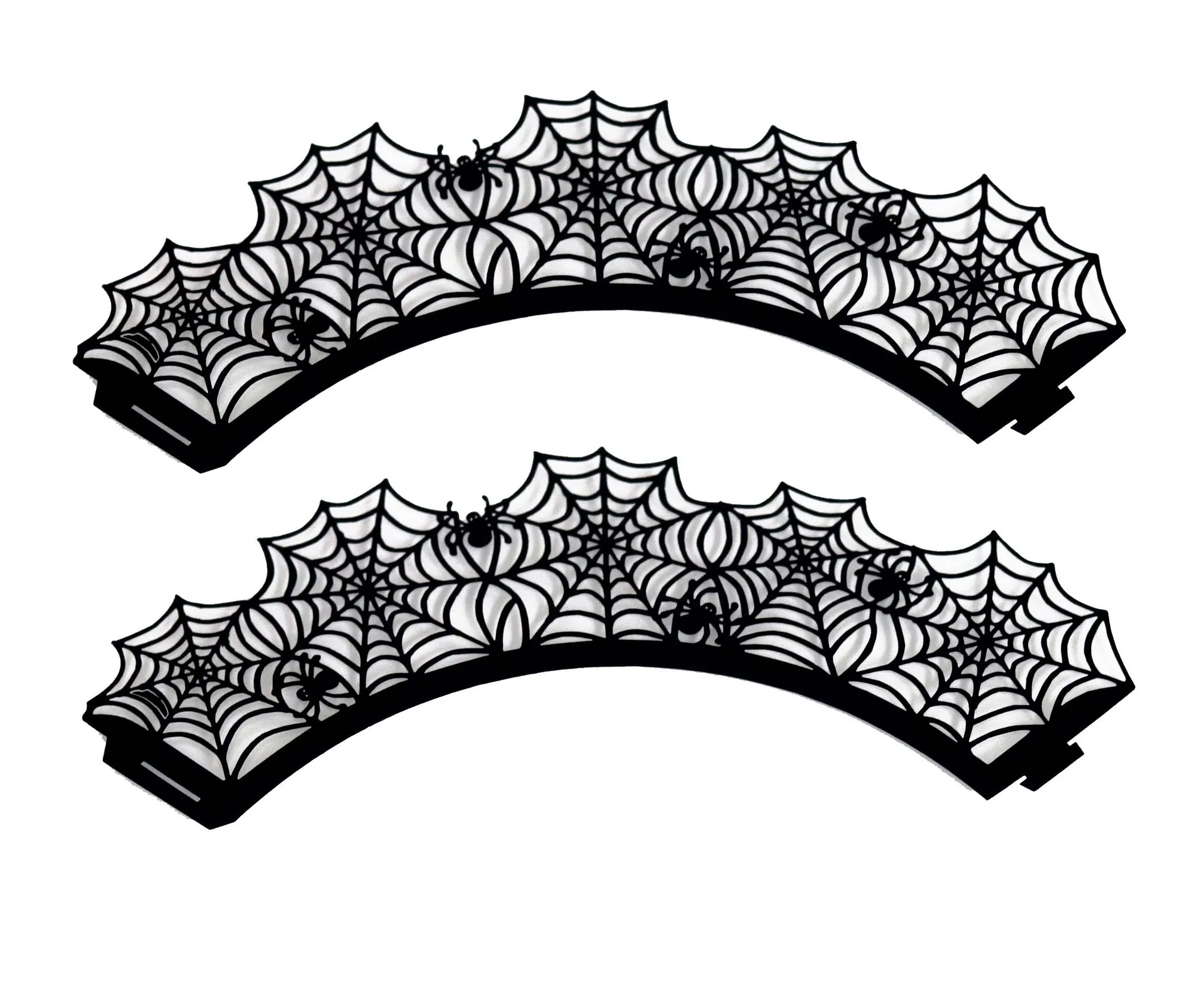 

Halloween Laser Hollowed Cake Rim Halloween Black Spider Web Witch Castle Caking Cup Trick Or Treat Happy Halloween Cupcake Dec