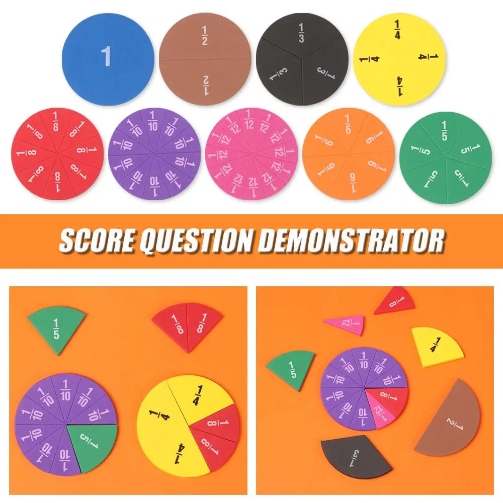 

51pcs/set EVA Round Shaped Fractions Instrument Demonstrator Montessori Math Early Educational Toys Learning Tool Teaching Aids