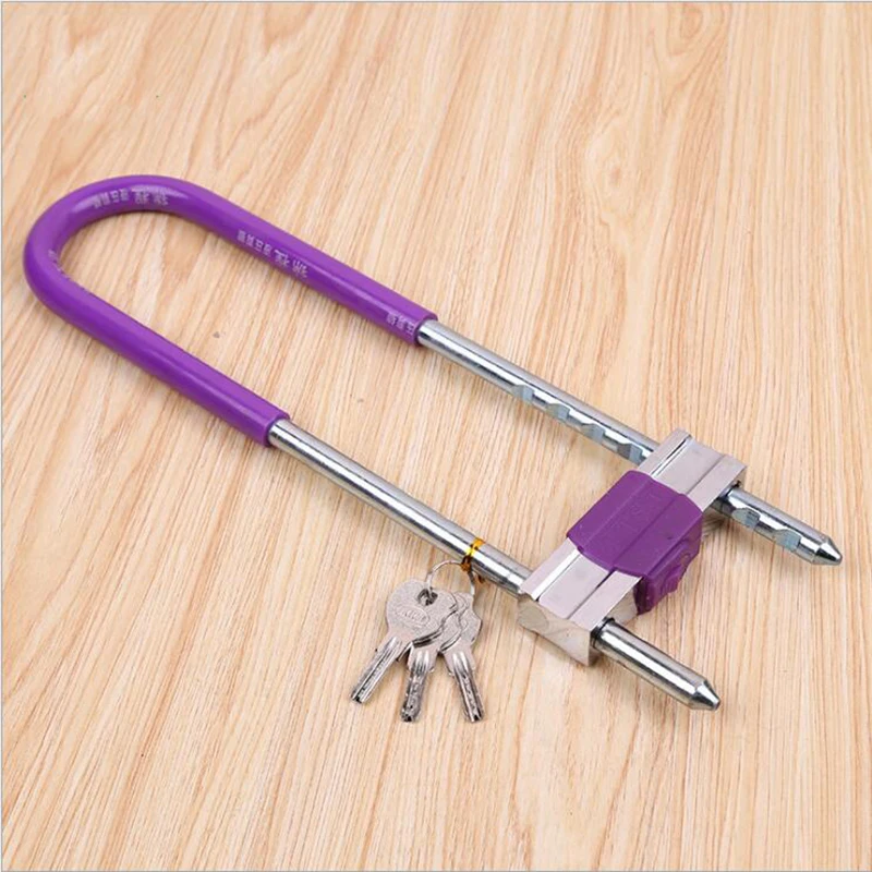 

Double door glass door lock U type Long lock anti-theft shop lock Shift door glass door lock