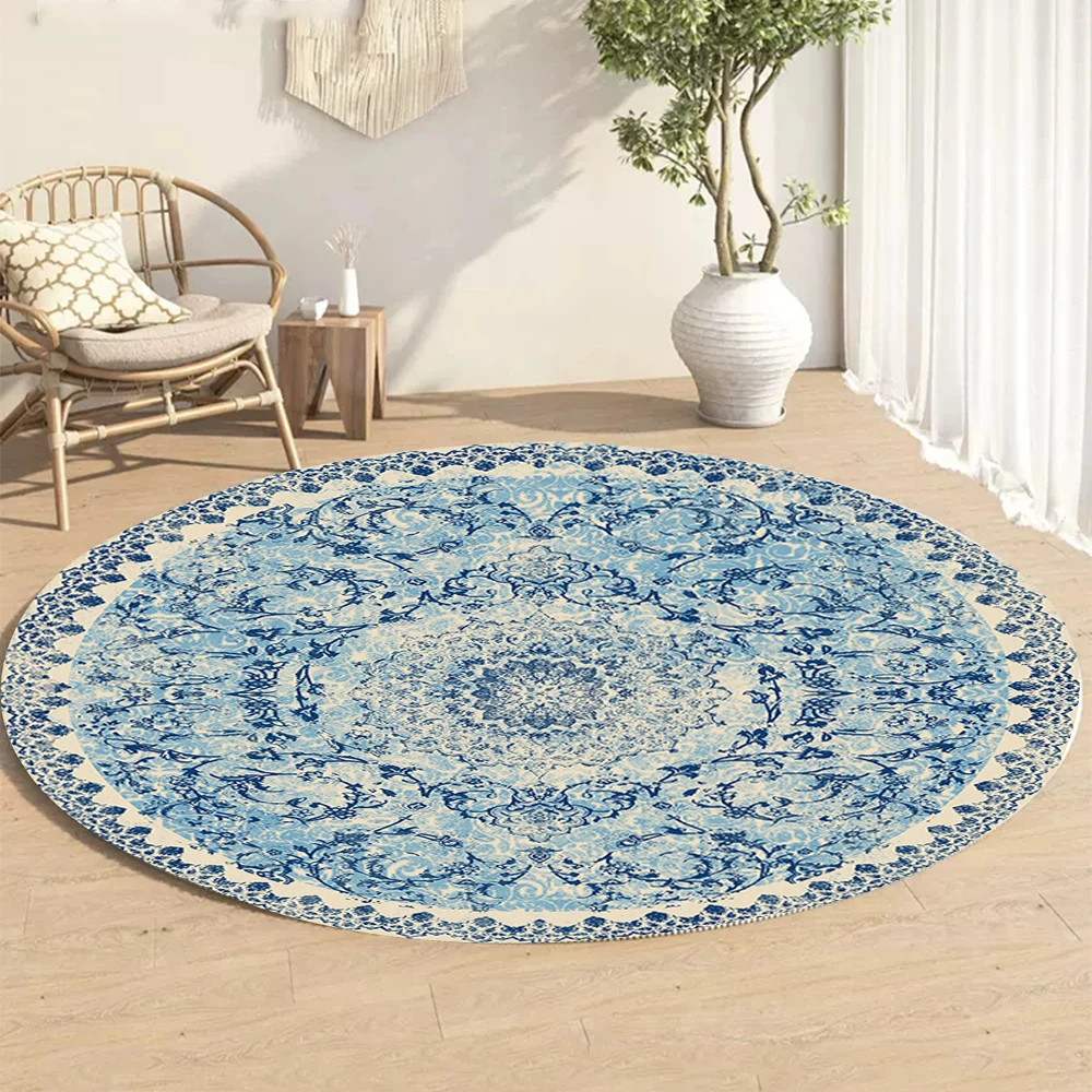 

Роскошный круглый ковер BRART сисветильник, домашний Мягкий Нескользящий Коврик для кабинета и спальни, украшение комнаты, коврик для подрост...