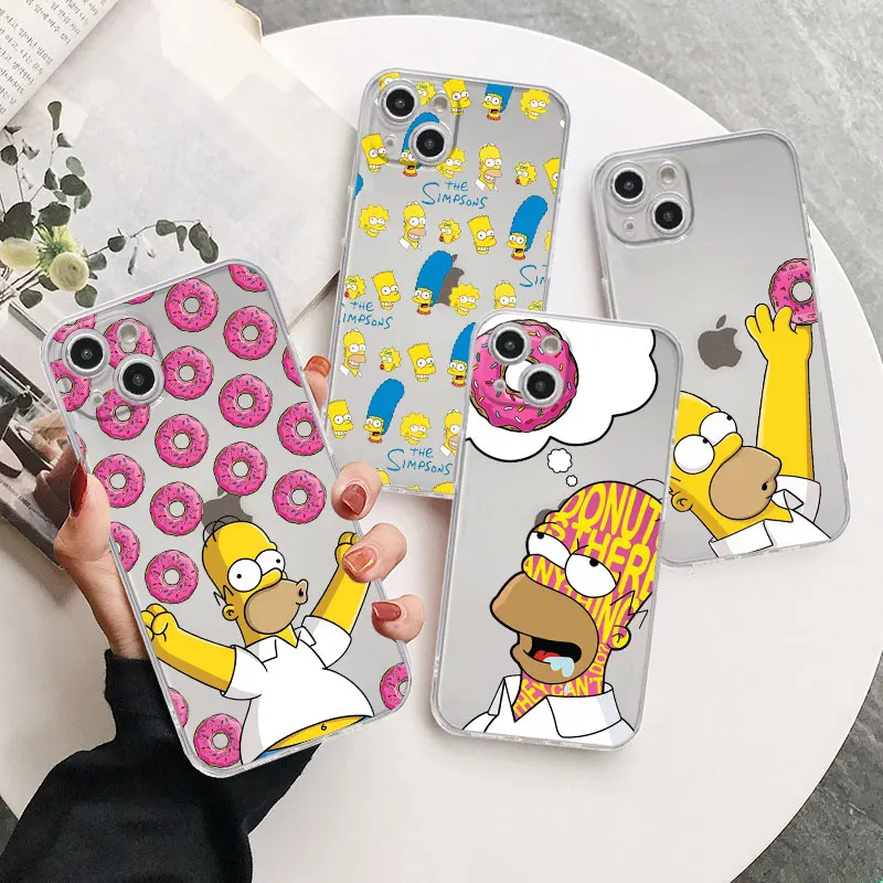 

Luxury Silicon Soft Phone Case for iPhone X XS XR 13 Mini 12 Pro Max SE 8 7 Plus 6S 14 Pro 11 11Pro Max 7p Cool The Simpsons