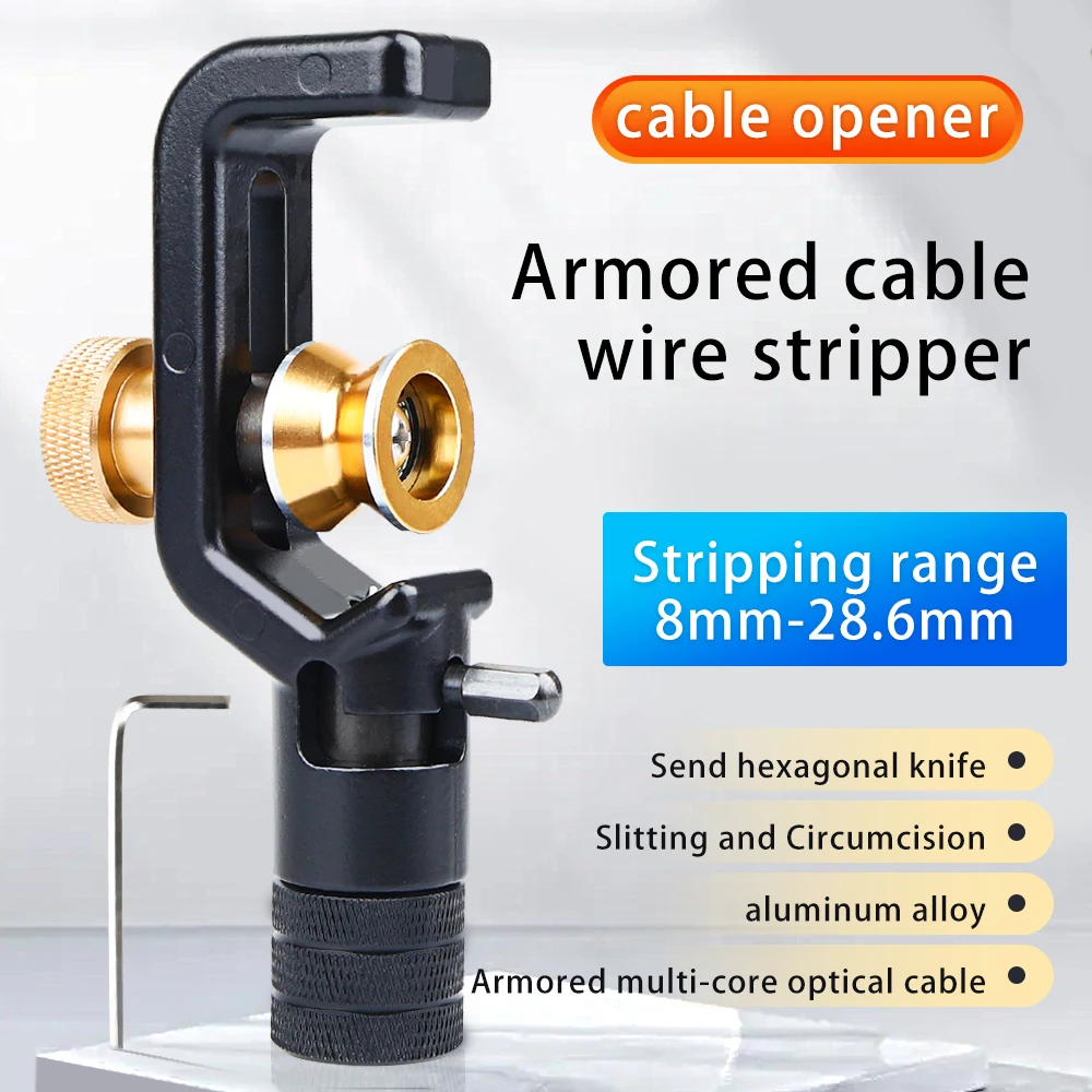 

Skylynn Horizontal And Vertical Cable Openner Cutter, Armored Cable Stripper Suitable for 4-28.6mm Diameter