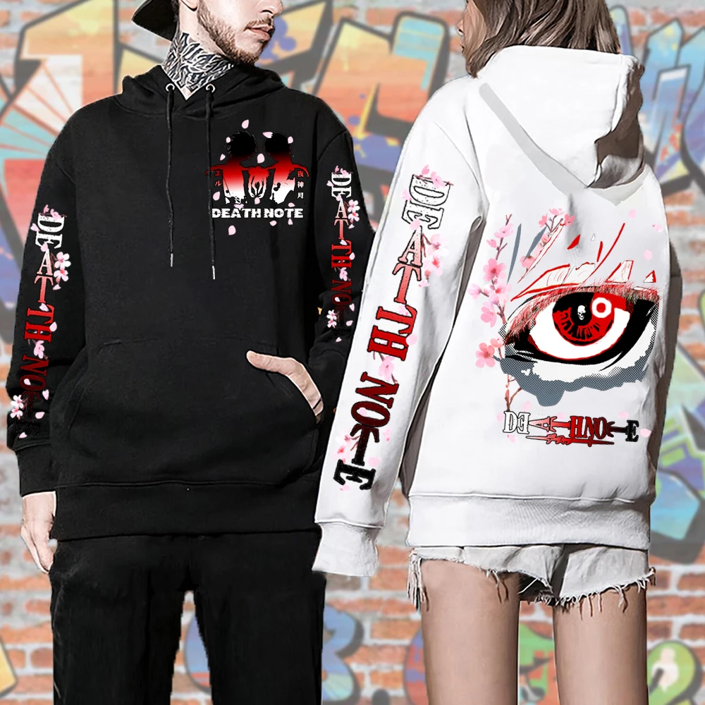 

Yagami Light L Lawliet Print Hoodie Sweatshirts Japanese Hot Anime Harajuku Death Note Anime Loog Sleeve Hoodie