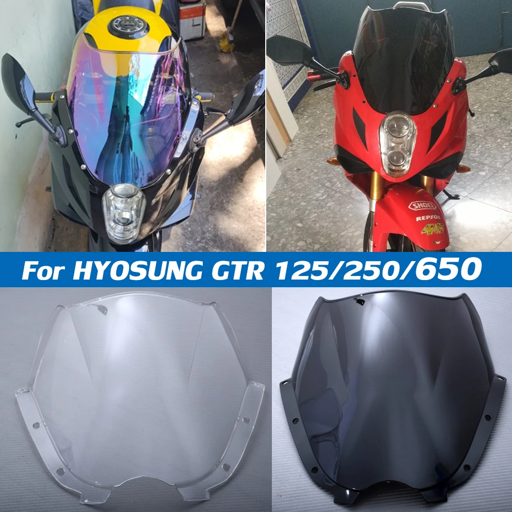 

GTR 125 Windscreen Windshield For Hyosung GT125R GT250R GT650R 2005-2017 GT 125R 650S 125 250 650 R Wind Deflector Double Bubble