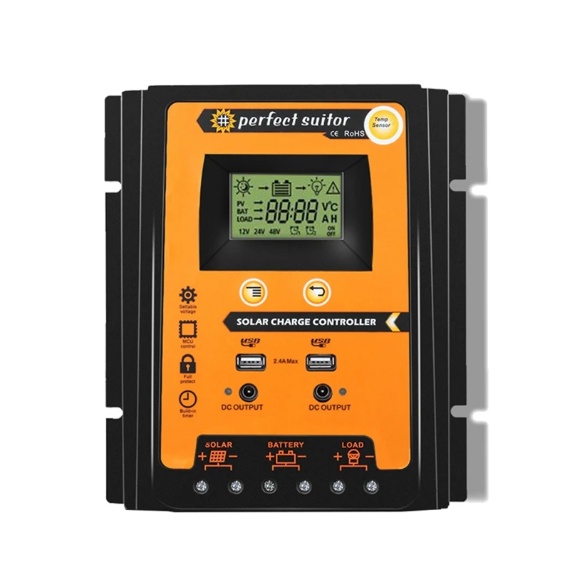 

30A MPPT PWM Solar Charge Controller 12V 24V Solar Panel Battery Regulator Dual USB Port LCD Display