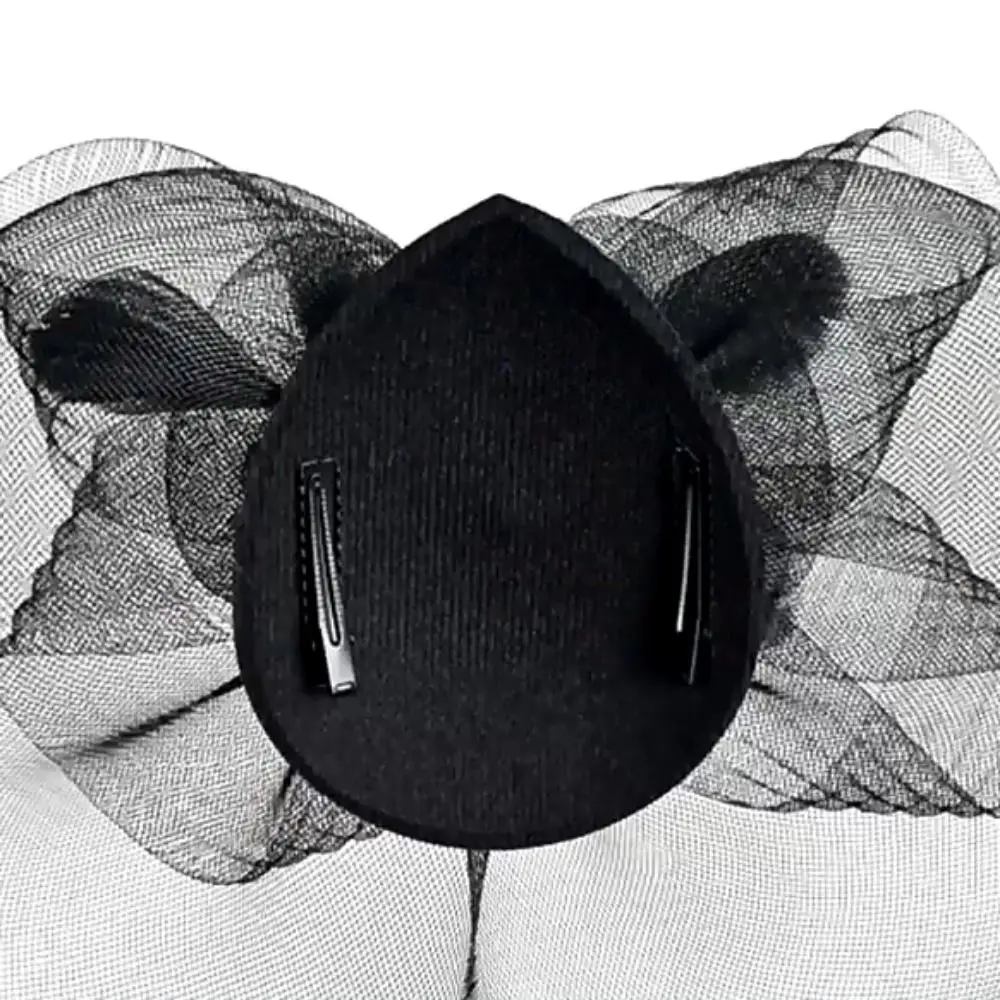 Женская Вуалетка с бантом и перьями модный головной убор ручной работы