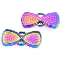 15pcslot bow tie bow knot rosette metal pendant rainbow color charms for diy necklace bracelet jewelry craft supplies wholesale