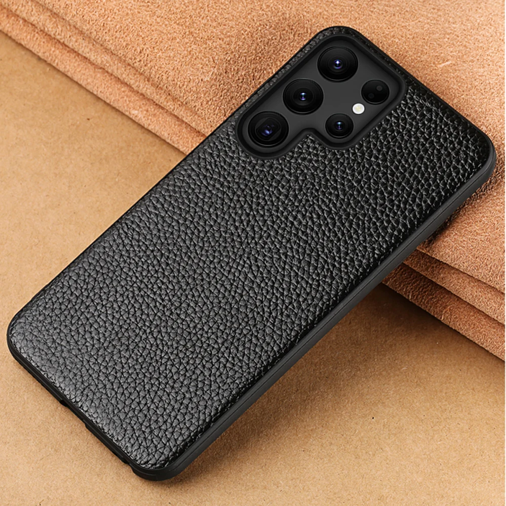 

Genuine Litchi Leather Case for Samsung Galaxy S23 S21 S22 Ultra S20 S21 FE S9 S10 Plus Note 20 10 A54 A34 A52 A52S A51 A53 5G