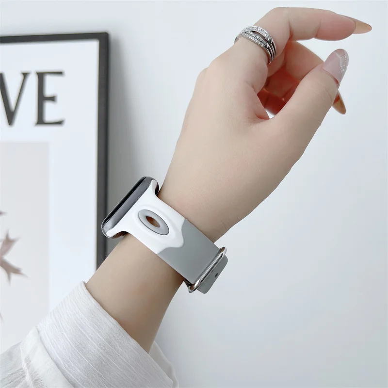 

Ремешок спортивный для Apple watch band 44 мм 40 мм 42 мм, силиконовый браслет с ангельскими глазами correa 38 мм, iwatch series 45 41 мм 7 6 5 4 3 SE