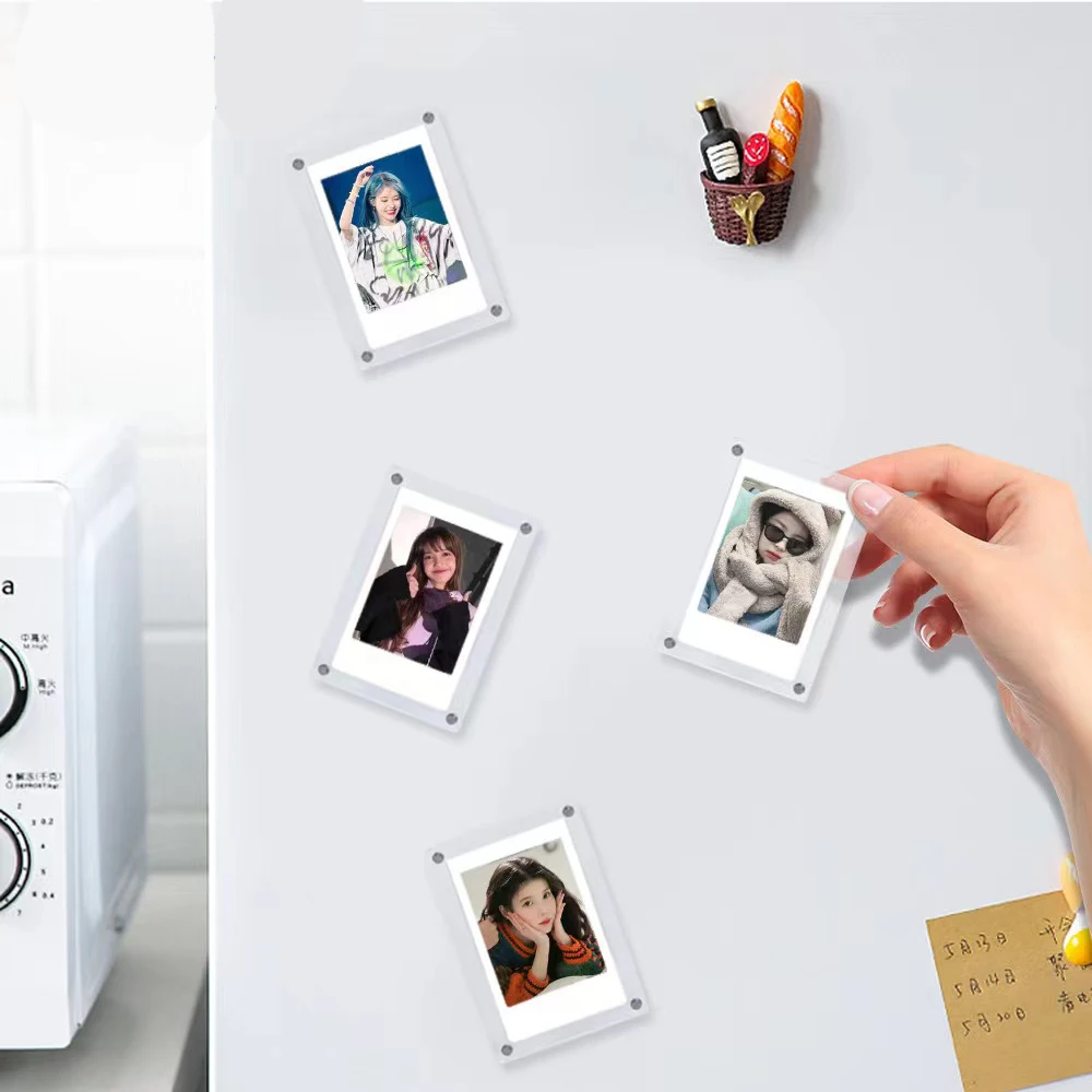 

Kawaii Ins Korea 3 inch fridge magnet Kpop Photocard Holder Photo Card Magnet DIY Creative Magnetic Photo Frame