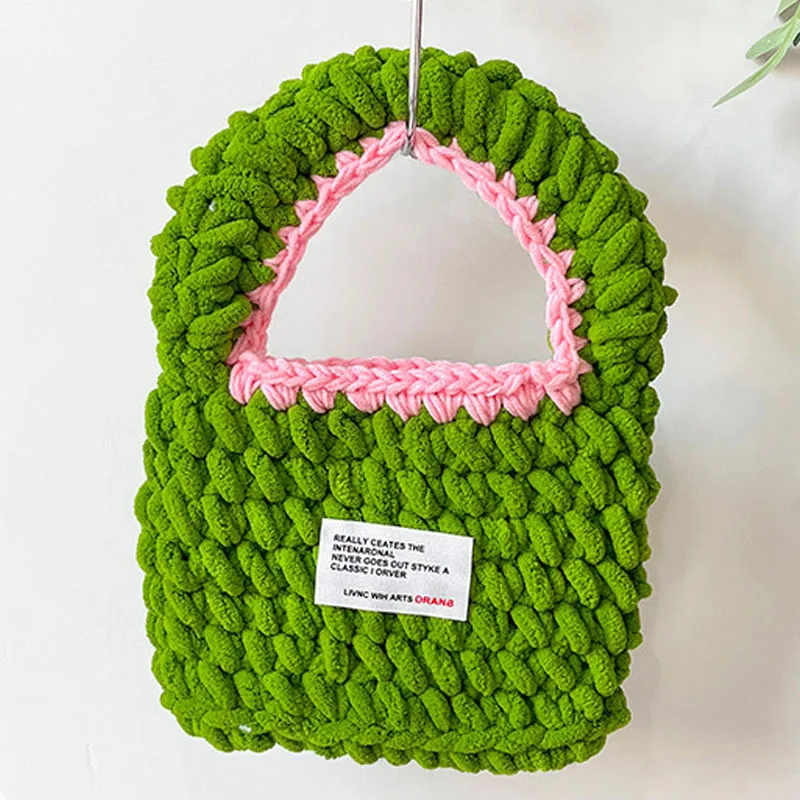 

Сумка ручной работы, новинка 2023, однотонная плетеная Сумка на одно плечо, женская сумка из шерсти, маленькая квадратная сумка