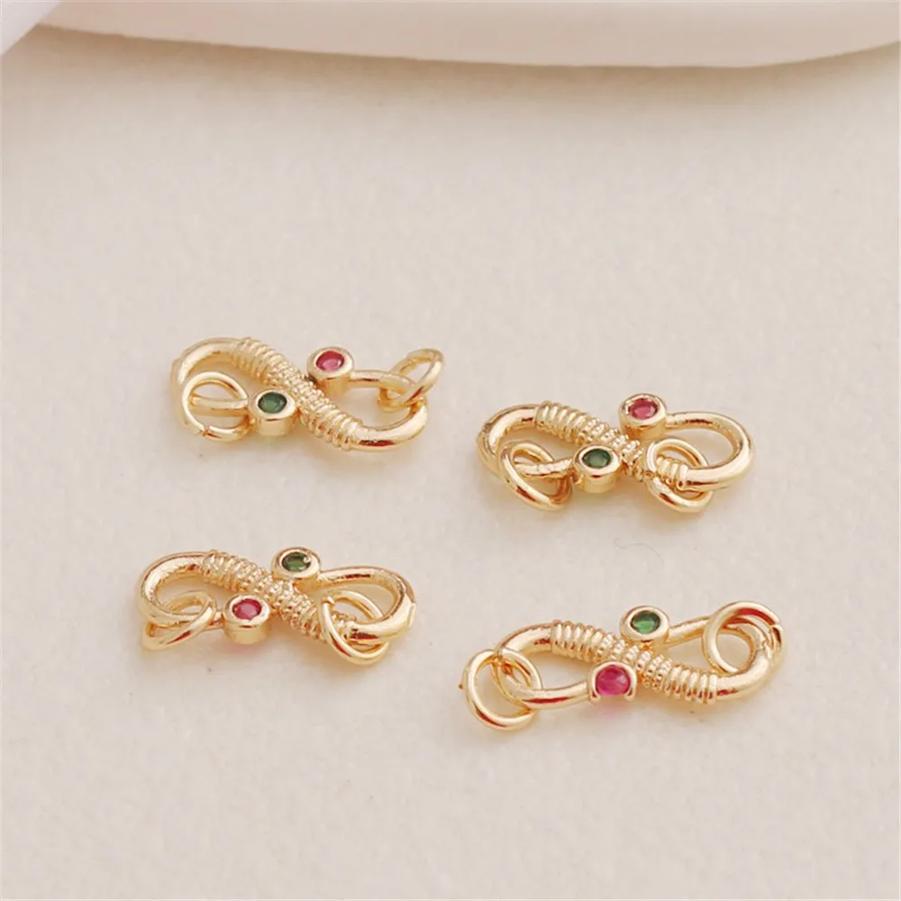 Двойная Соединительная Пряжка из циркония с инкрустацией 14-каратного золота