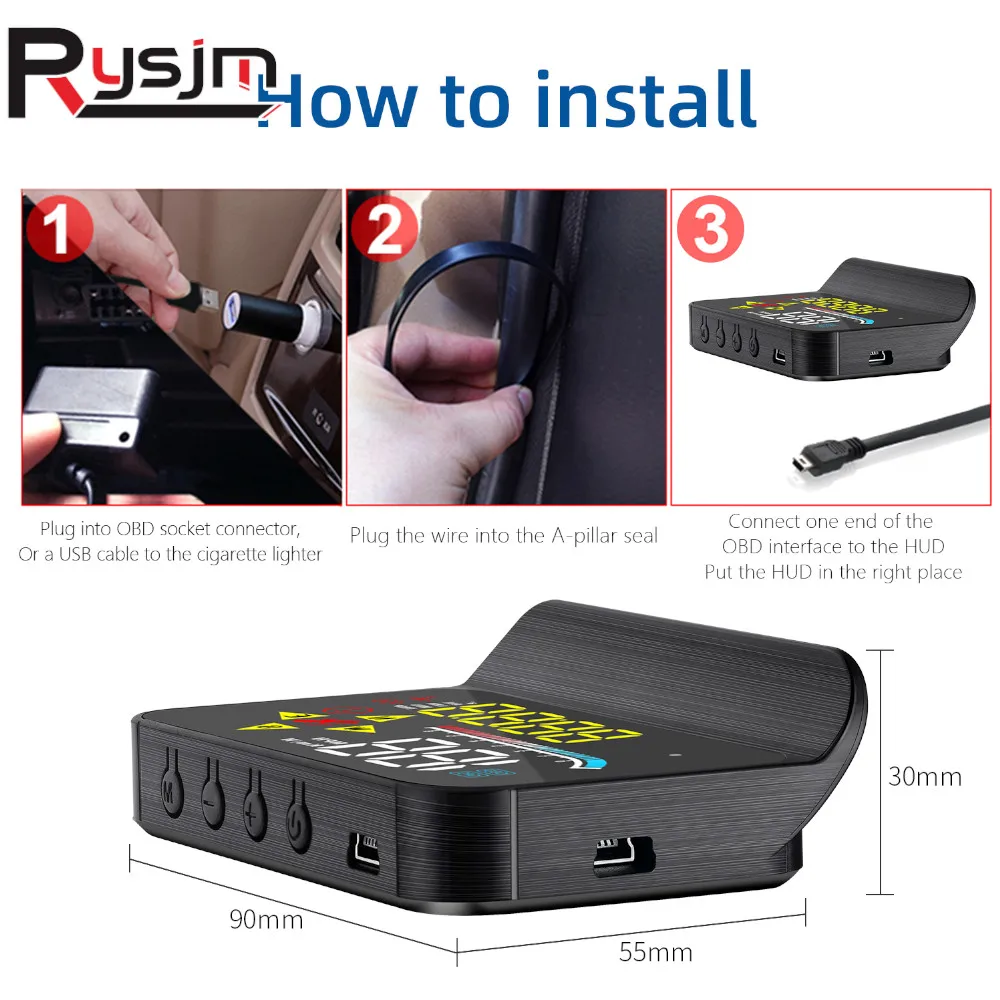 

M17 HUD OBD + GPS двойная система автомобильного проекционного дисплея проекция на стекле автомобильный проектор скорости лобового стекла спидометр сигнализация температуры