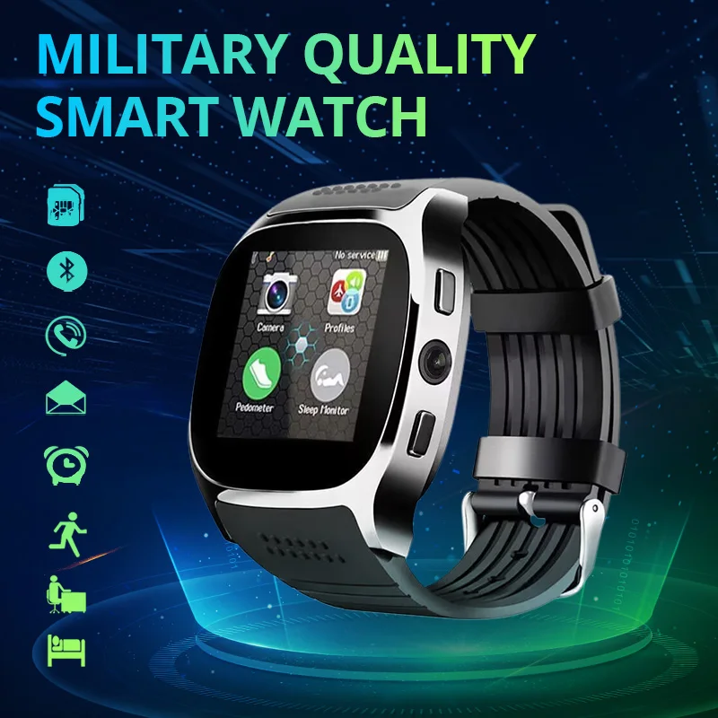 

T8 Bluetooth Smart Watch With Camera Support SIM TF Card Pedometer Men Women Call Sport Smartwatch For Android Phone PK Q18 DZ09