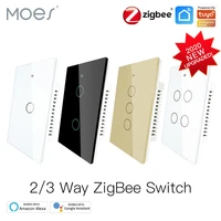 zigbee wall touch smart light switch with neutralno neutral no capacitor smart lifetuya works with alexagoogle hub required