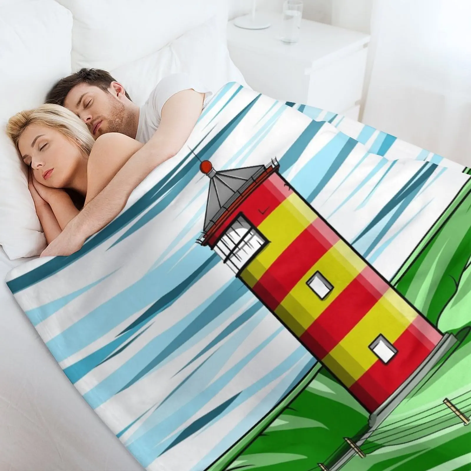 Роскошное дизайнерское винтажное одеяло для маяков Pilsum Leuchtturm милые Пледы