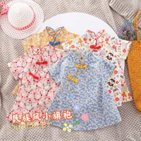 xpzbabyclothestoddlergirl clothes 0 5 years old summer short sleeved shorts suit baby printed shirt casual shorts two piece suit