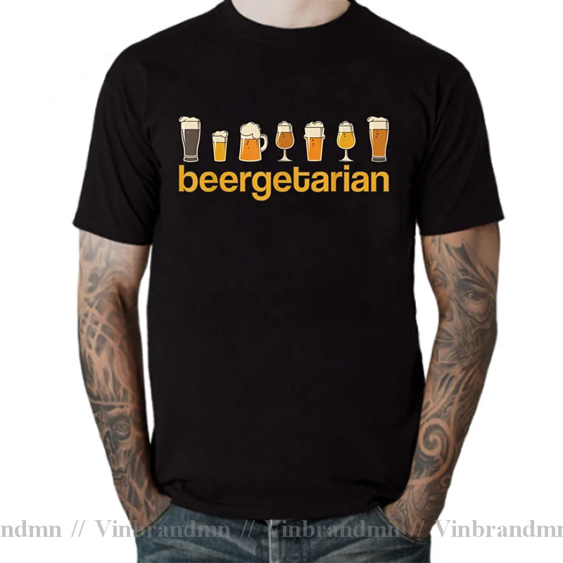 Funny Beer Design Craft For Brewery Lovers T-Shirt T Shirts Personalized Hot Sale Man Tees Tops Humor Beergetarian Clothing
