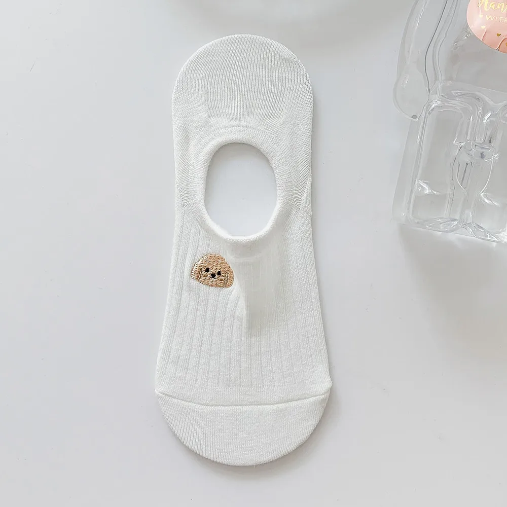 10pairs Spring And Summer Cotton Sweet Star Trend Women's Invisible Socks Japanese Personality Embroidery Cartoon Boat Socks