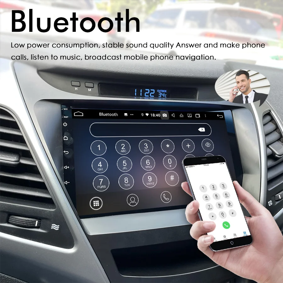 Автомагнитола Android 12 с GPS-навигацией и большим сенсорным экраном мультимедиа для