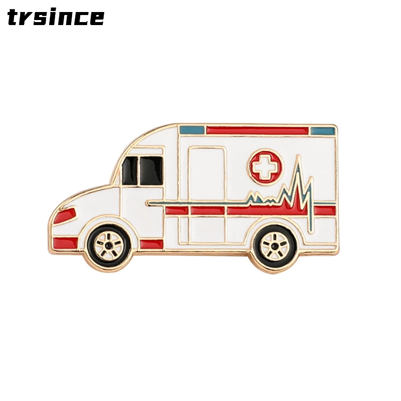 

Creative Medical Brooch Pin Ambulance Cross Cartoon Cute Lapel Badge Gift Jewelry Accessories for Doctors and Nurses