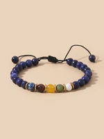 oaiite natural lapis lazuli stone bracelet healing beads adjustable rope braided bracelets for male female yoga energy jewelry