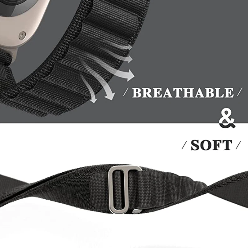 Alpine Loop Nylon Band For Apple Watch 45mm 41mm 44mm 40mm 49mm 42mm 38mm Metal G-Hook Bracelet iWatch Ultra SE 8 7 6 5 3 Strap