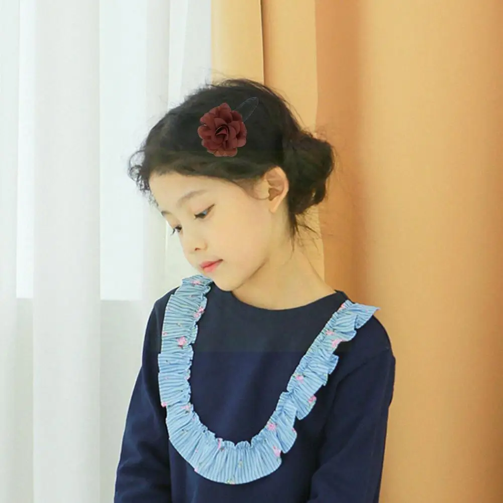 

10 шт., детские заколки для волос с шифоновыми цветами