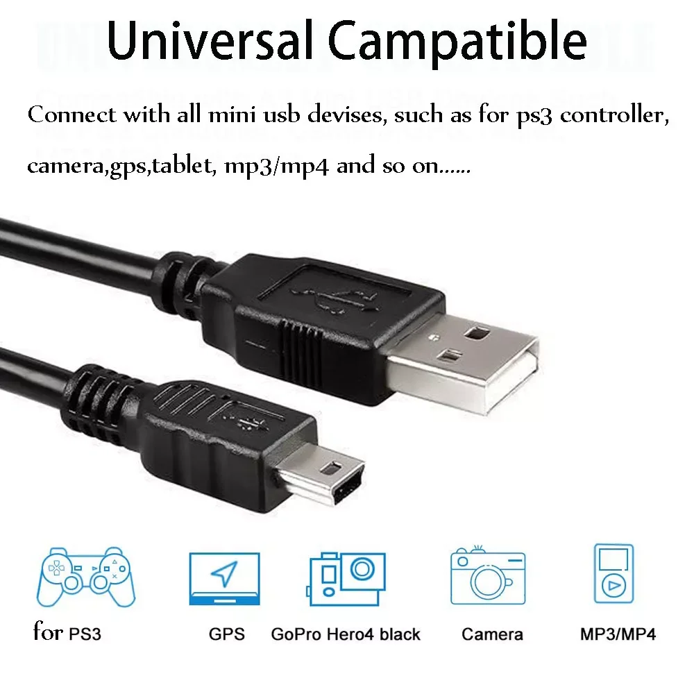 

For Camera MP3 MP4 Charging Cable Cord Adapter USB 2.0 A Male to Mini 5 Pin Data Power Cables USB Extension Cable