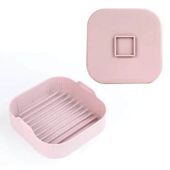 AirFryer Silicone Pot Kitchen Air Fryers Oven Baking Tray Bread Fried Chicken Pizza Basket Mat Replacement Grill Pan Accessories