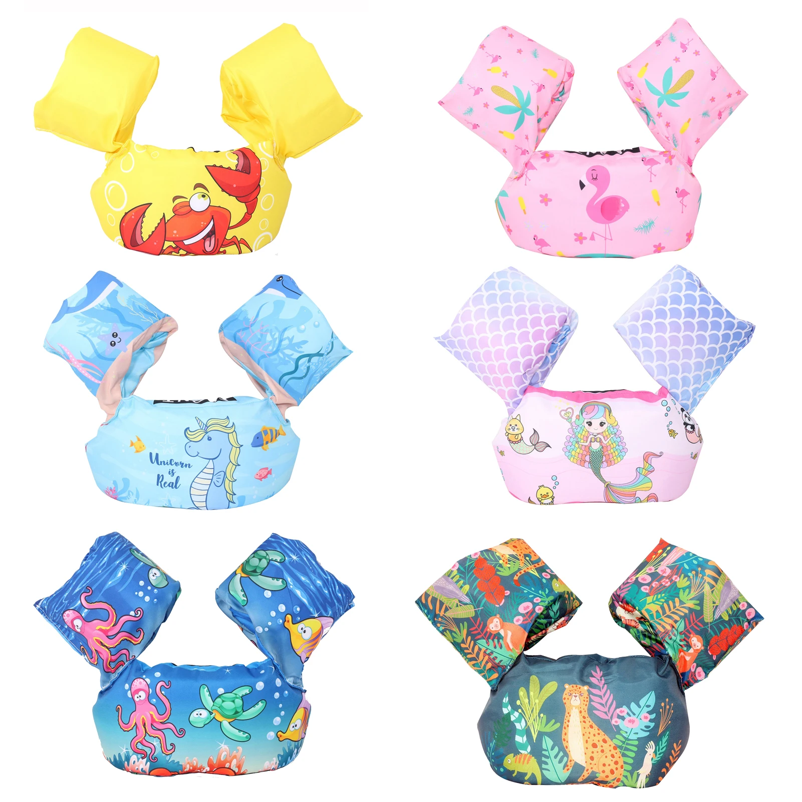 

Детский плавучий жилет, ПВХ спасательный жилет с рукавом-поплавком и кольцом, для мальчиков и девочек от 2 до 6 лет