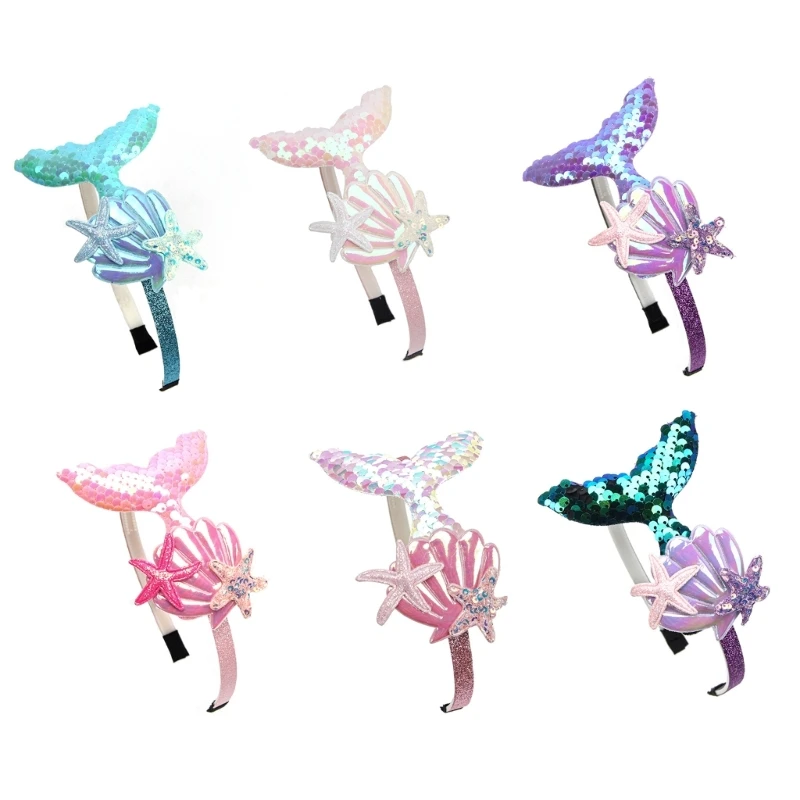 

Mermaid Tail Shells Hairband DIY Headwear Hair Band Children Hair Accessory Gift