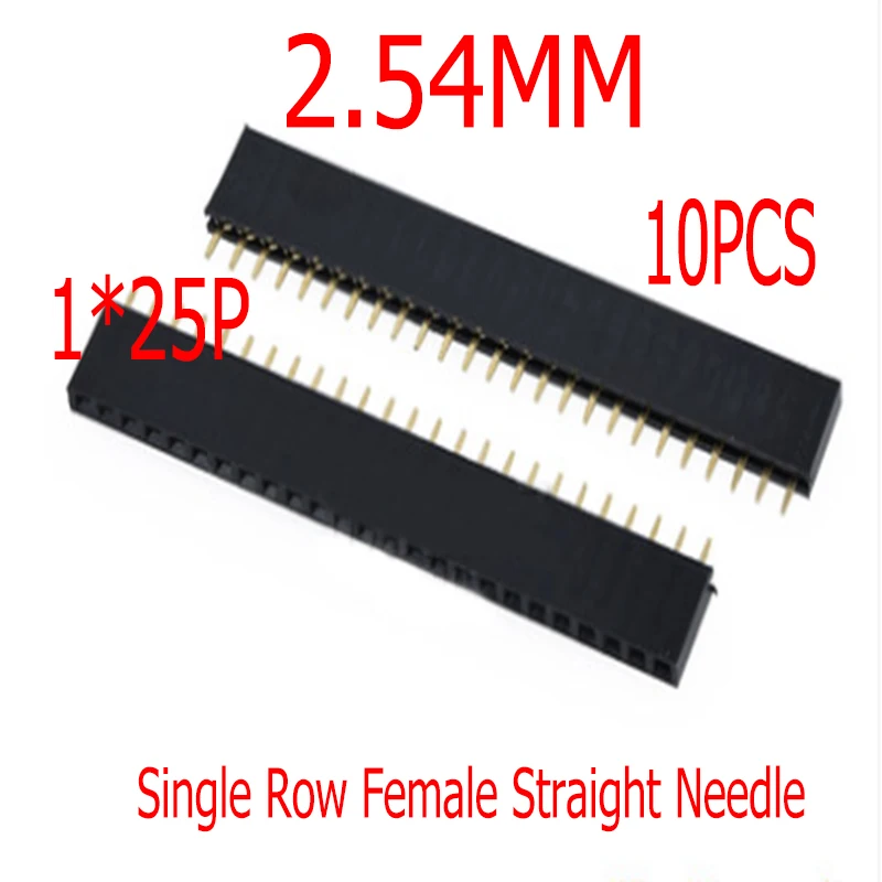 

10 шт., разъёмы для Arduino, 2,54 мм, 1*25P