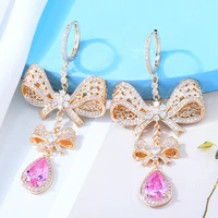 missvikki boho charm ins style bowknot long pendant earrings for women bridal wedding party be original lady girl gift jewelry