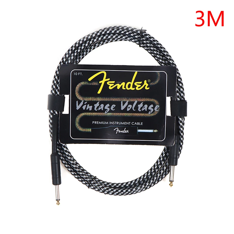 

Fender Guitar Cable Wire Cord Jack Line Bass Electric Box Audio Cable Noise Reduction Line Color Braided Shielded Cable 3 Meters