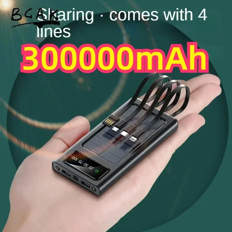 BCAK 500000 MAH 200000 мАч 300000 mAh Hot style PowerBank Удобный ультратонкий встроенный кабель