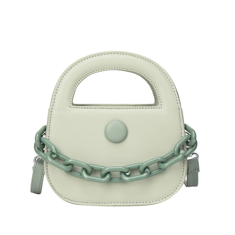 Acrylic Chain Women's Bag 2022 Trend PU Leather Crossbody Shoulder Bag Luxury Designer Handbag INS Small Tote Messenger Bag Y2K