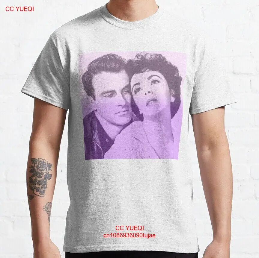 Классическая фиолетовая футболка MONTGOMERY CLIFT и Элизабет Тейлор